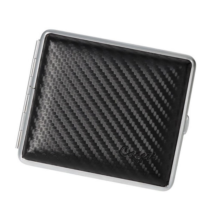 CASETI Cigaret Etui til 18 King Size - Sort Carbon Look Læder - Cigaret Etui fra Caseti hos The Prince Webshop