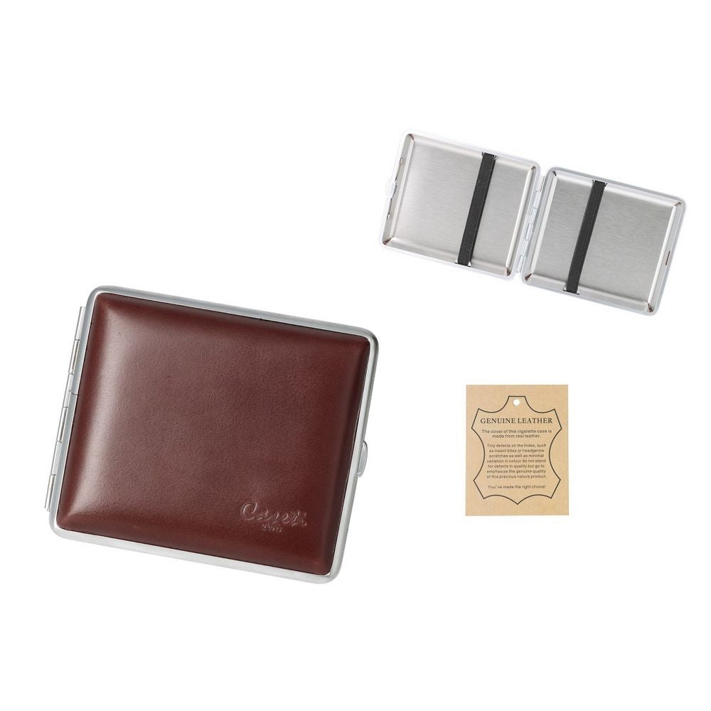CASETI Cigaret Etui til 18 King Size - Mørkebrunt Læder - Cigaret Etui fra Caseti hos The Prince Webshop
