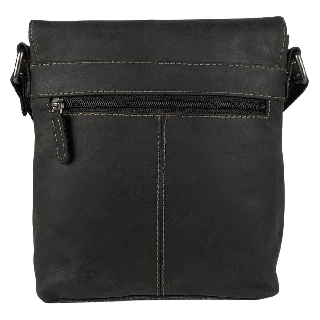 Arrigo Shoulder Bag with Flap - Buffalo Leather - Sort - Taske fra Arrigo hos The Prince Webshop