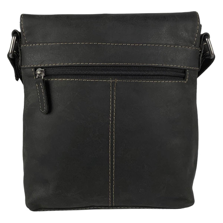 Arrigo Shoulder Bag with Flap - Buffalo Leather - Sort - Taske fra Arrigo hos The Prince Webshop
