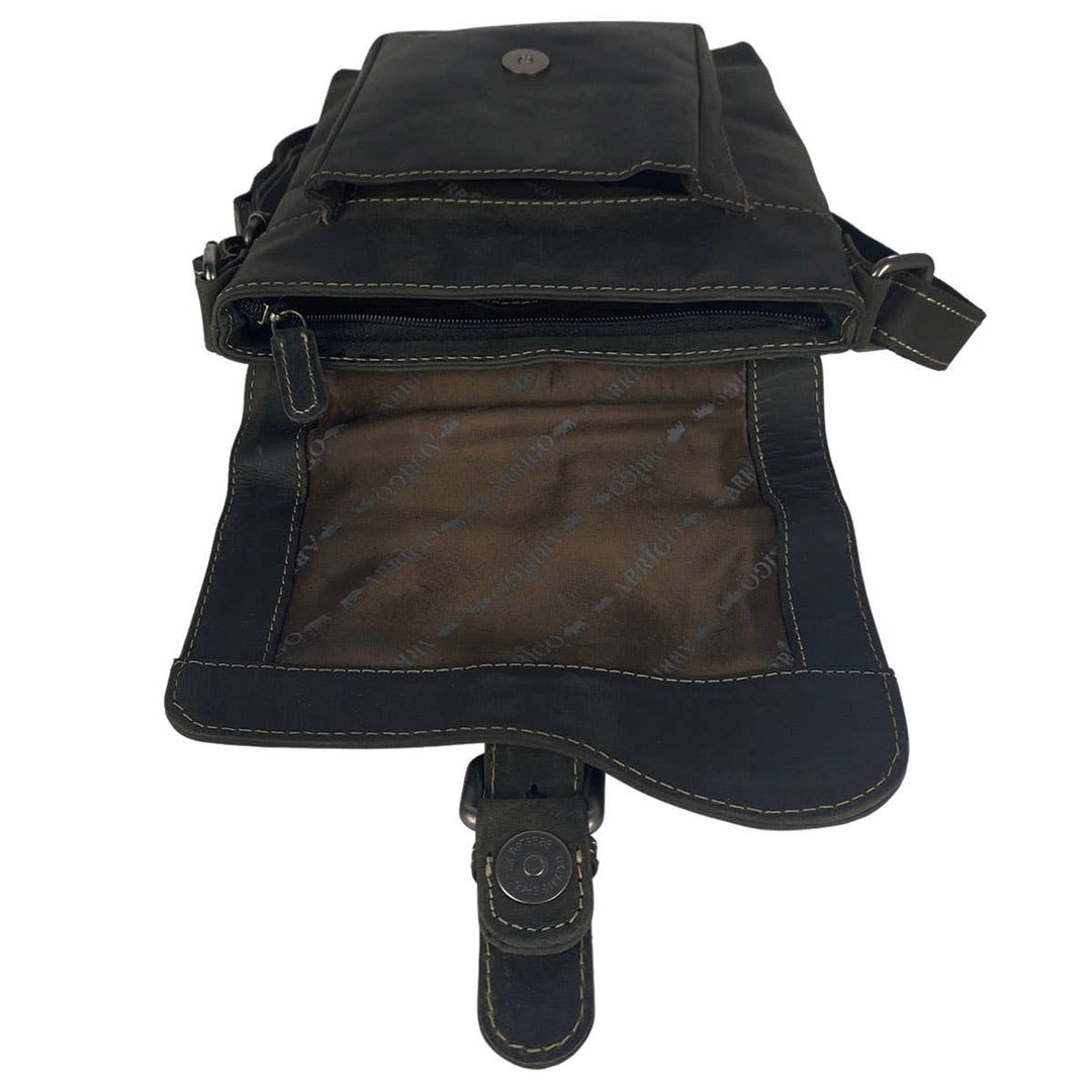 Arrigo Shoulder Bag with Flap - Buffalo Leather - Sort - Taske fra Arrigo hos The Prince Webshop