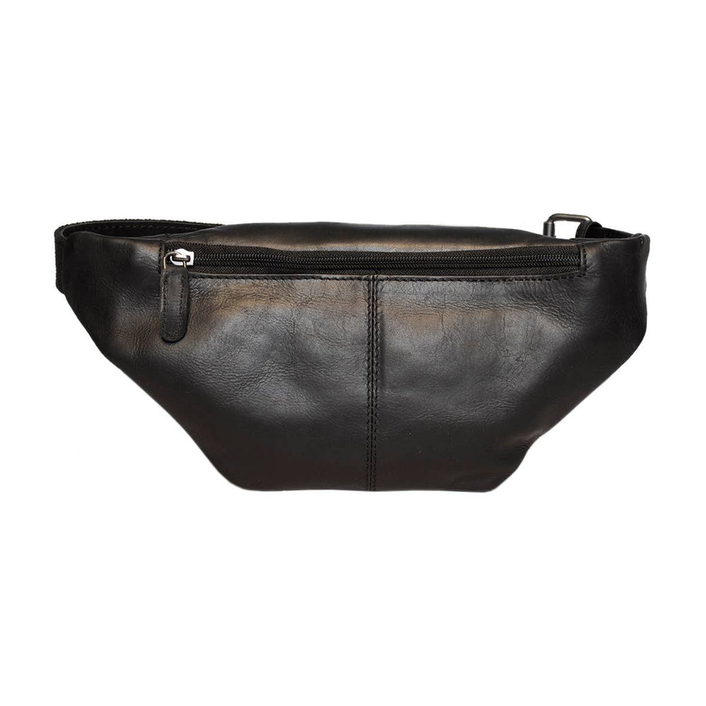 Leather Crossbody Bag - Fanny Pack - Belt Bag - Sort - Taske fra Arrigo hos The Prince Webshop