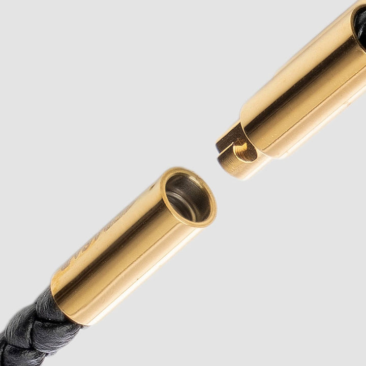Læder halskæde "Skull" - Guld Kranie - Halskæde fra SERASAR hos The Prince Webshop