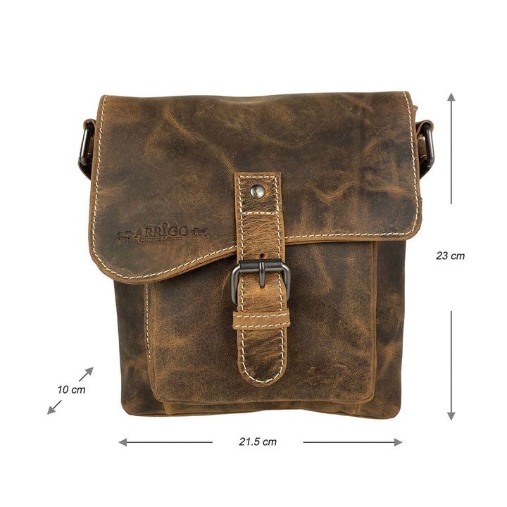 Arrigo Shoulder Bag with Flap - Buffalo Leather - Sort - Taske fra Arrigo hos The Prince Webshop