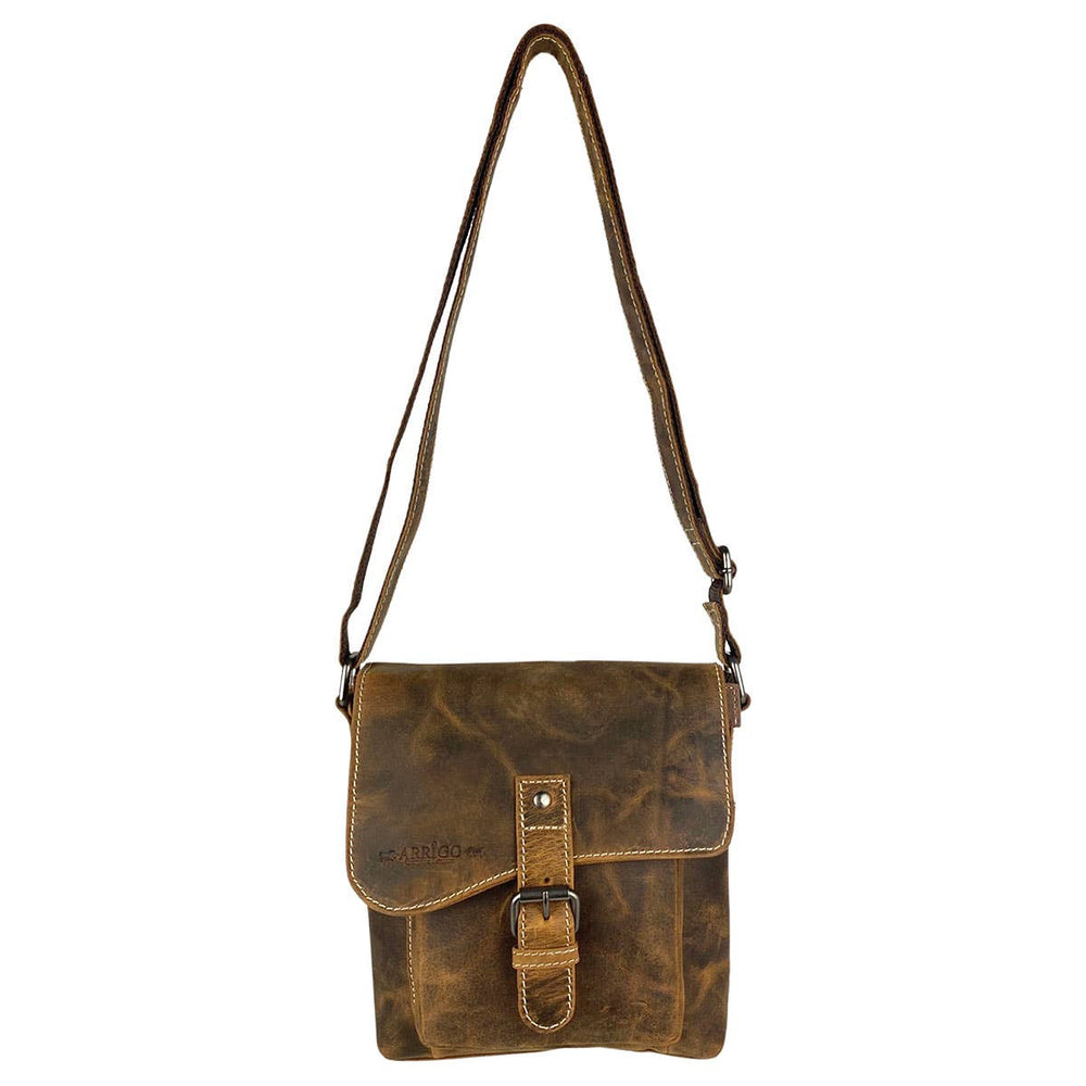 Arrigo Shoulder Bag with Flap Buffalo Leather - Cognac - Taske fra Arrigo hos The Prince Webshop
