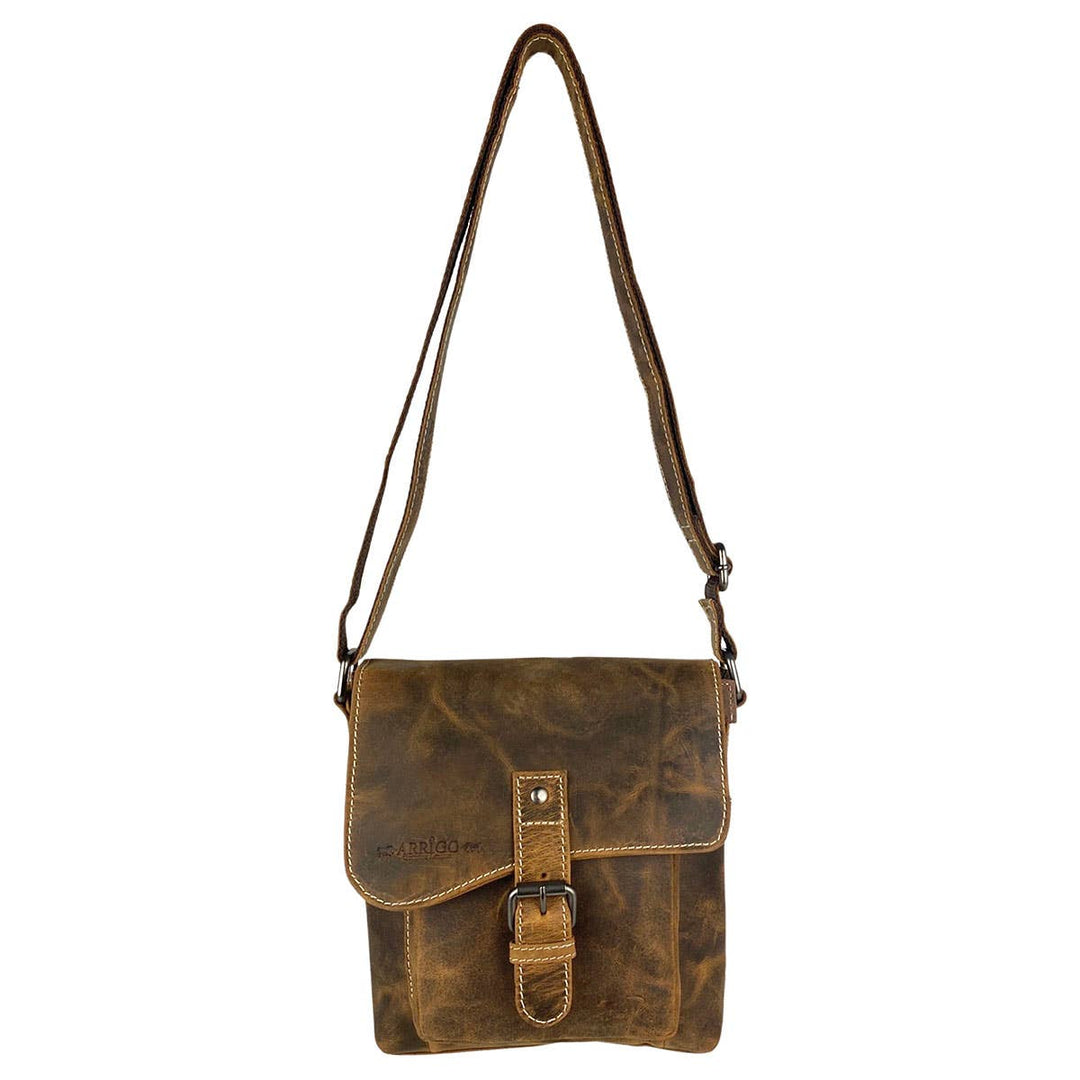 Arrigo Shoulder Bag with Flap Buffalo Leather - Cognac - Taske fra Arrigo hos The Prince Webshop
