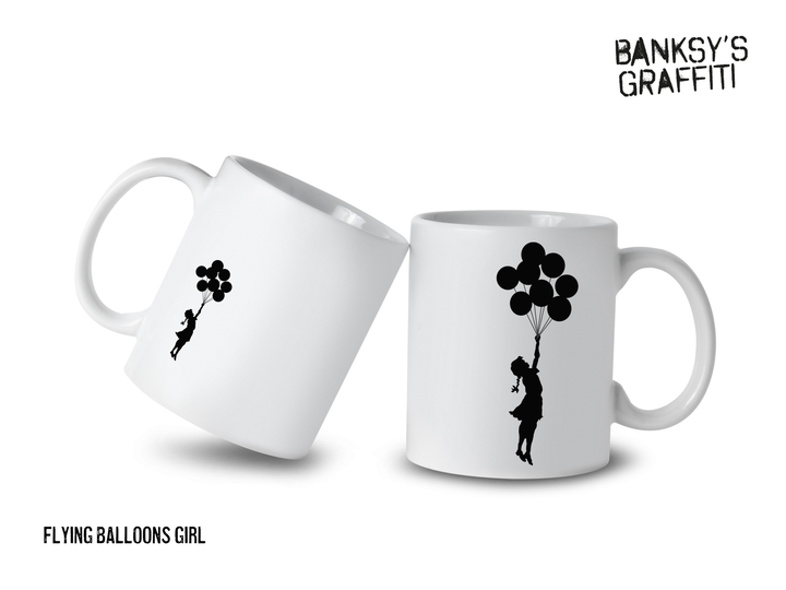 Banksy Ceramic Mug 325ml - Flying Balloons Girl - Krus fra URBAN.ITY hos The Prince Webshop