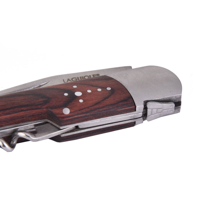 Sommelier Laguiole Foldekniv – Pakkawood Håndtag med Etui - Proptrækker fra Laguiole by Polyflame hos The Prince Webshop