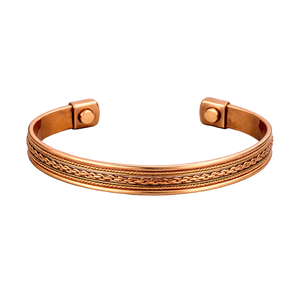 Kobber- og messing sundhedsklemmearmbånd med 2 magneter – - Armbånd fra Ayurveda Specialist B.V. hos The Prince Webshop