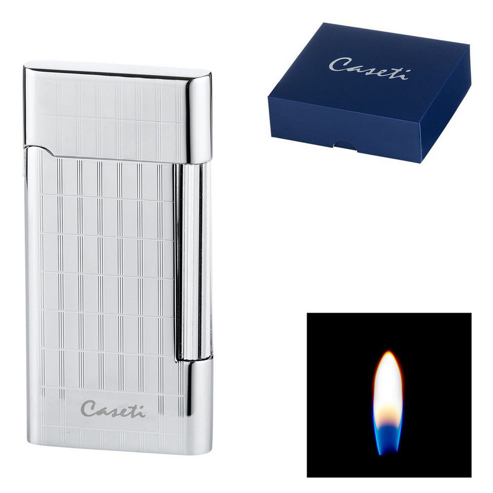 CASETI Flint Cigaret Lighter - Striped Chrome - Lighter fra Caseti hos The Prince Webshop