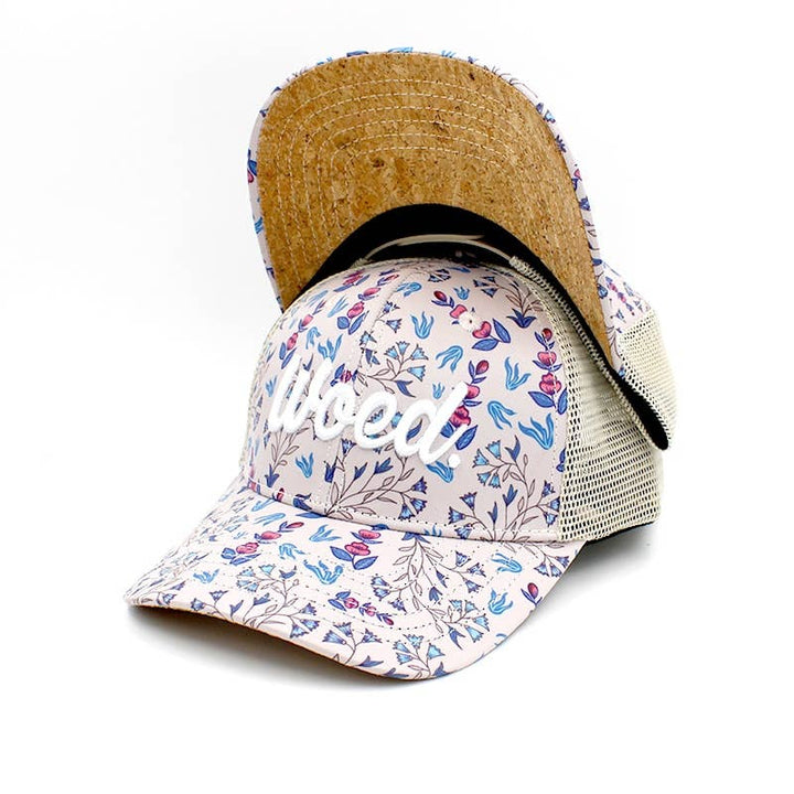 WOED trucker cap i champagne med korkskærm