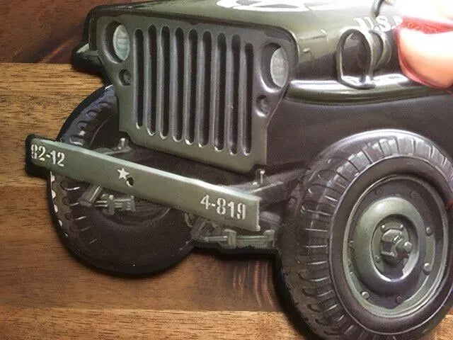 Retroworld Willys Army Jeep Metalskilt - 40 x 28 cm - Metalskilt fra Retroworld hos The Prince Webshop