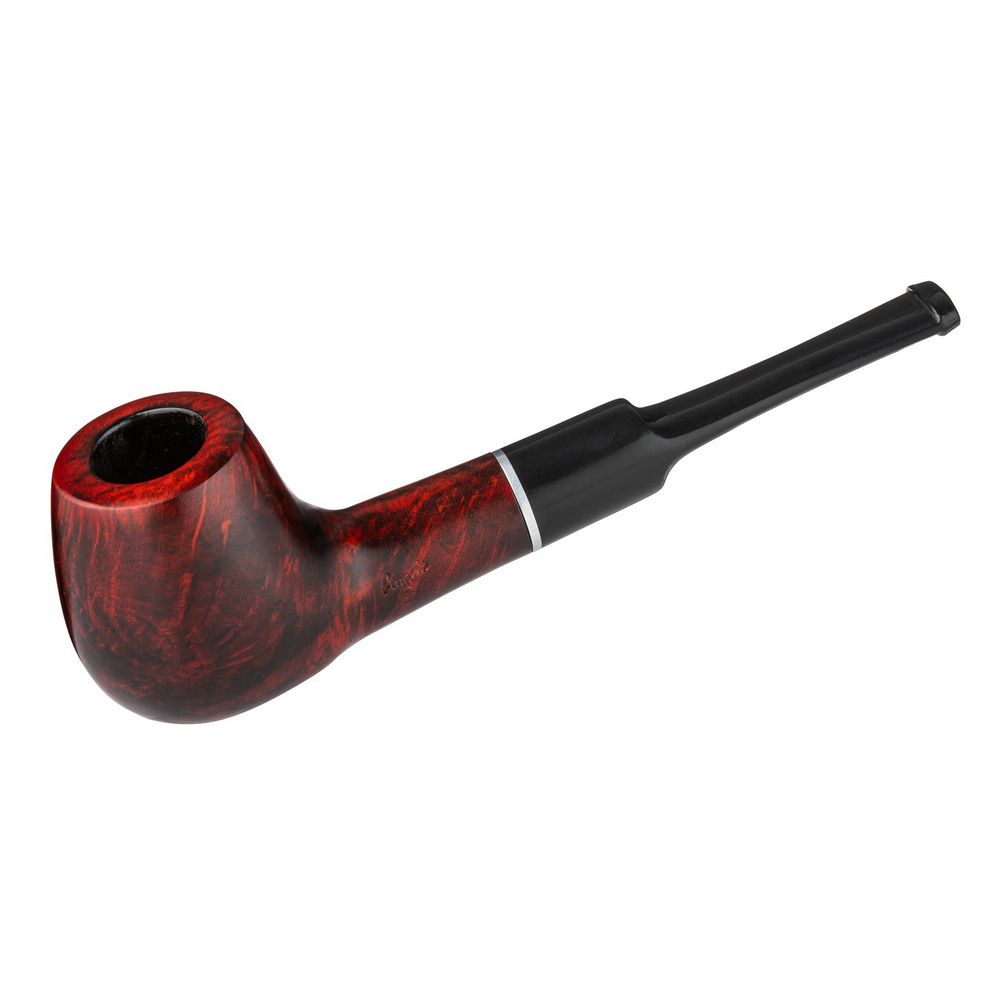 Angelo Pibe Model 11, rød/brun, lige med ring - Pibe fra Angelo hos The Prince Webshop