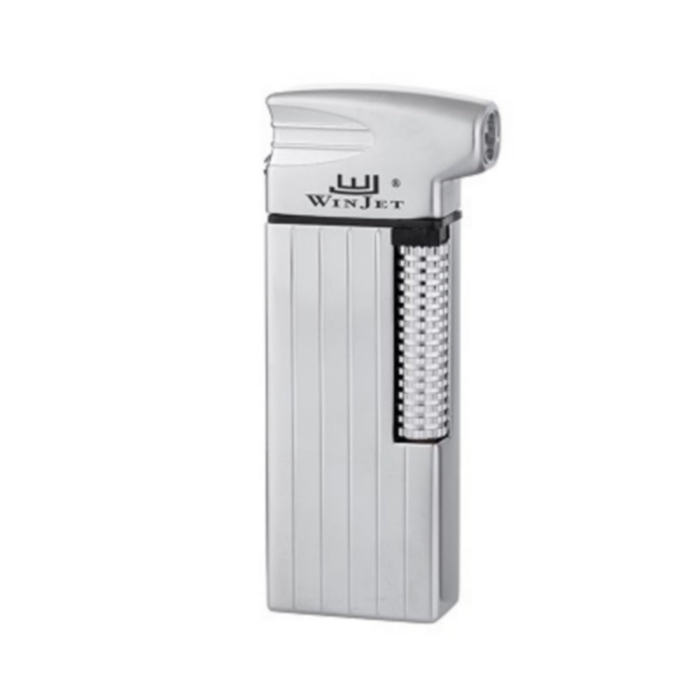Winjet Premium Slim Flint Pibe Lighter - Sølv Stribet - Lighter fra Winjet hos The Prince Webshop