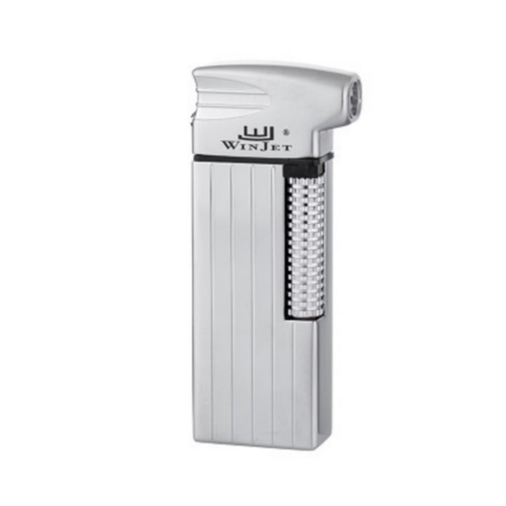 Winjet Premium Slim Flint Pibe Lighter - Sølv Stribet - Lighter fra Winjet hos The Prince Webshop