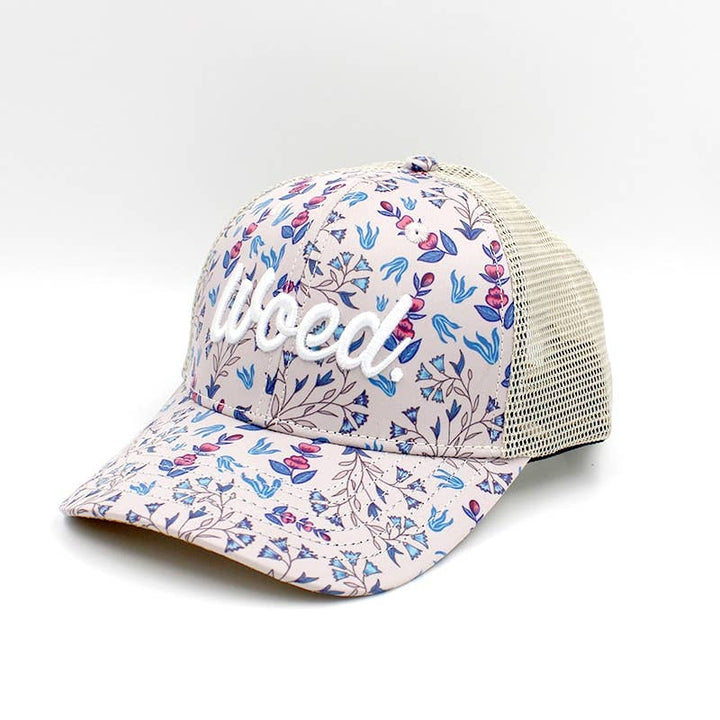 WOED trucker cap i champagne med korkskærm