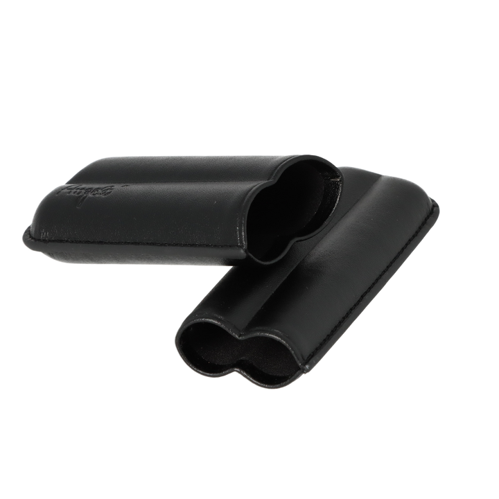 Angelo Cigar Etui - 2 stk. 47 Ring Gauge - Sort Læder Imitat - Cigar Etui fra Angelo hos The Prince Webshop