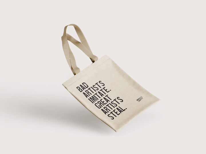 Banksy's Graffiti Mini Tote Bag - Bad Artists Imitate - Tasker fra URBAN.ITY hos The Prince Webshop