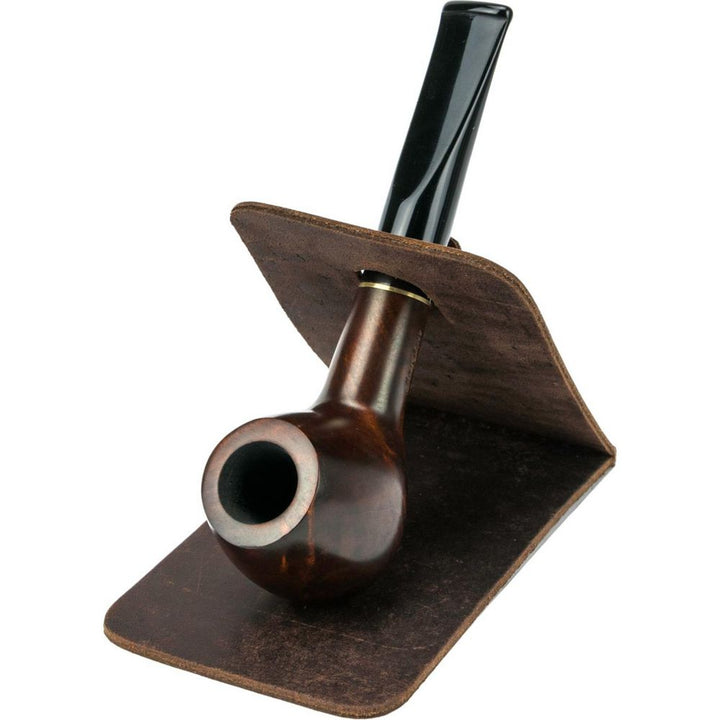 Foldbar Pibe Stander i Ægte Læder - Pibe Tilbehør fra The Prince's Choice hos The Prince Webshop