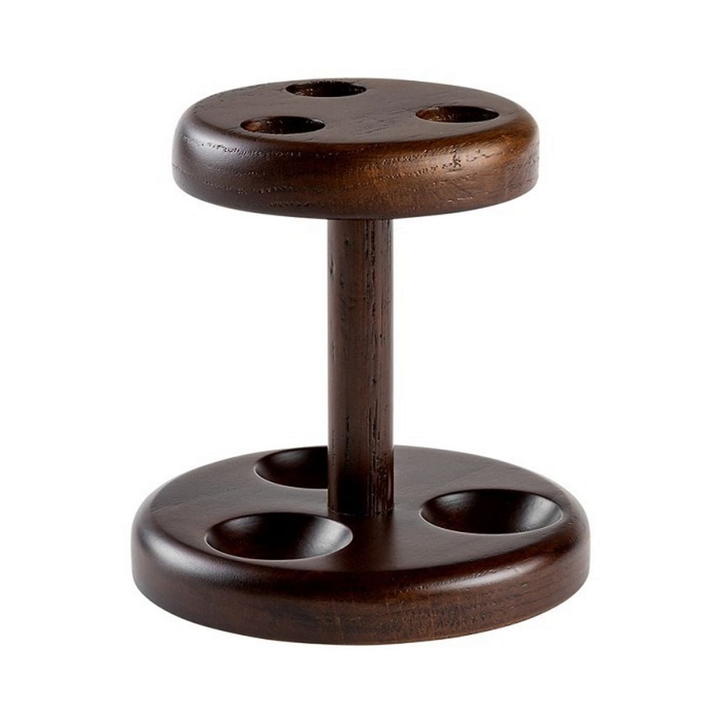 Pibe stander i mørkt træ til 3 Piber - Rund - Pibe Tilbehør fra The Prince's Choice hos The Prince Webshop