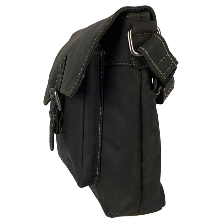 Arrigo Shoulder Bag with Flap - Buffalo Leather - Sort - Taske fra Arrigo hos The Prince Webshop