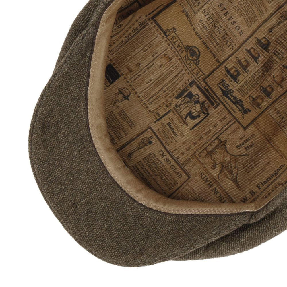 Stetson Kent Wool/Linen Mud Driver Cap Sixpence - Flat Cap fra Stetson hos The Prince Webshop