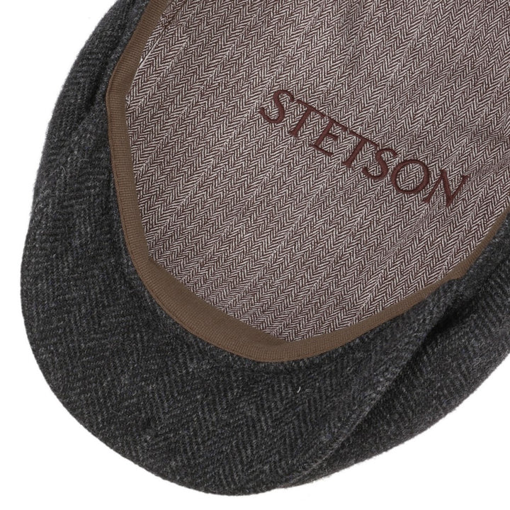 Stetson Driver Cap Wool Herringbone Dark Grey - Flat Cap fra Stetson hos The Prince Webshop