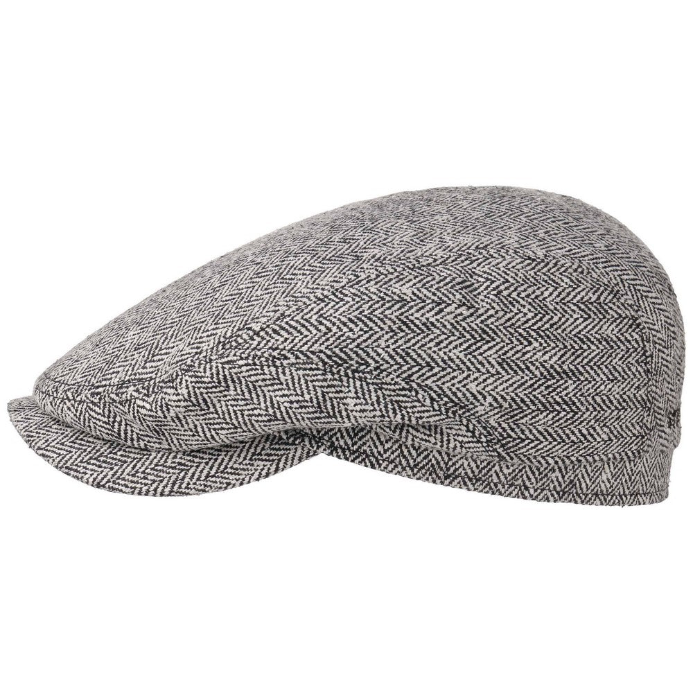 Stetson Driver Cap Silk - Light Gray Herringbone - Flat Cap from Stetson at The Prince Webshop