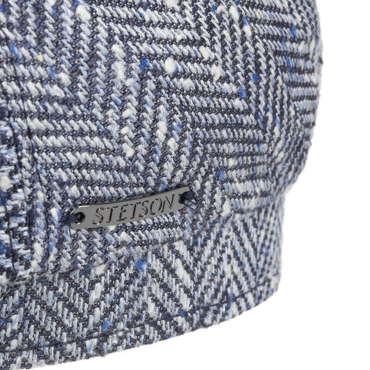Stetson Driver Cap Silke / Uld - Kraftig Blå Sildeben - Flat Cap fra Stetson hos The Prince Webshop