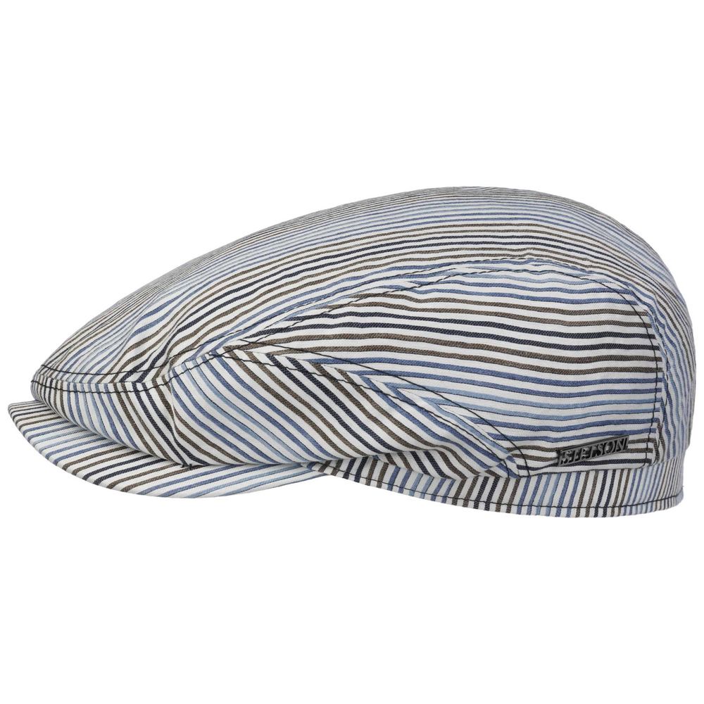 Stetson Driver Cap Linen Stripe Sommer Cap - Flat Cap fra Stetson hos The Prince Webshop