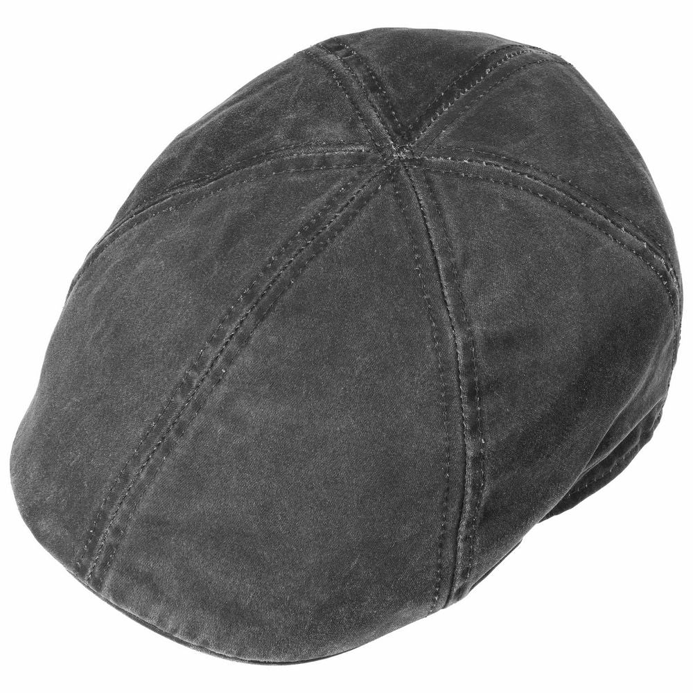 Stetson CO/PES Texas Duck Cap - Sort Oilskin Look - Flat Cap fra Stetson hos The Prince Webshop