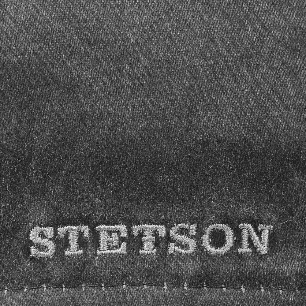 Stetson CO/PES Texas Duck Cap - Sort Oilskin Look - Flat Cap fra Stetson hos The Prince Webshop
