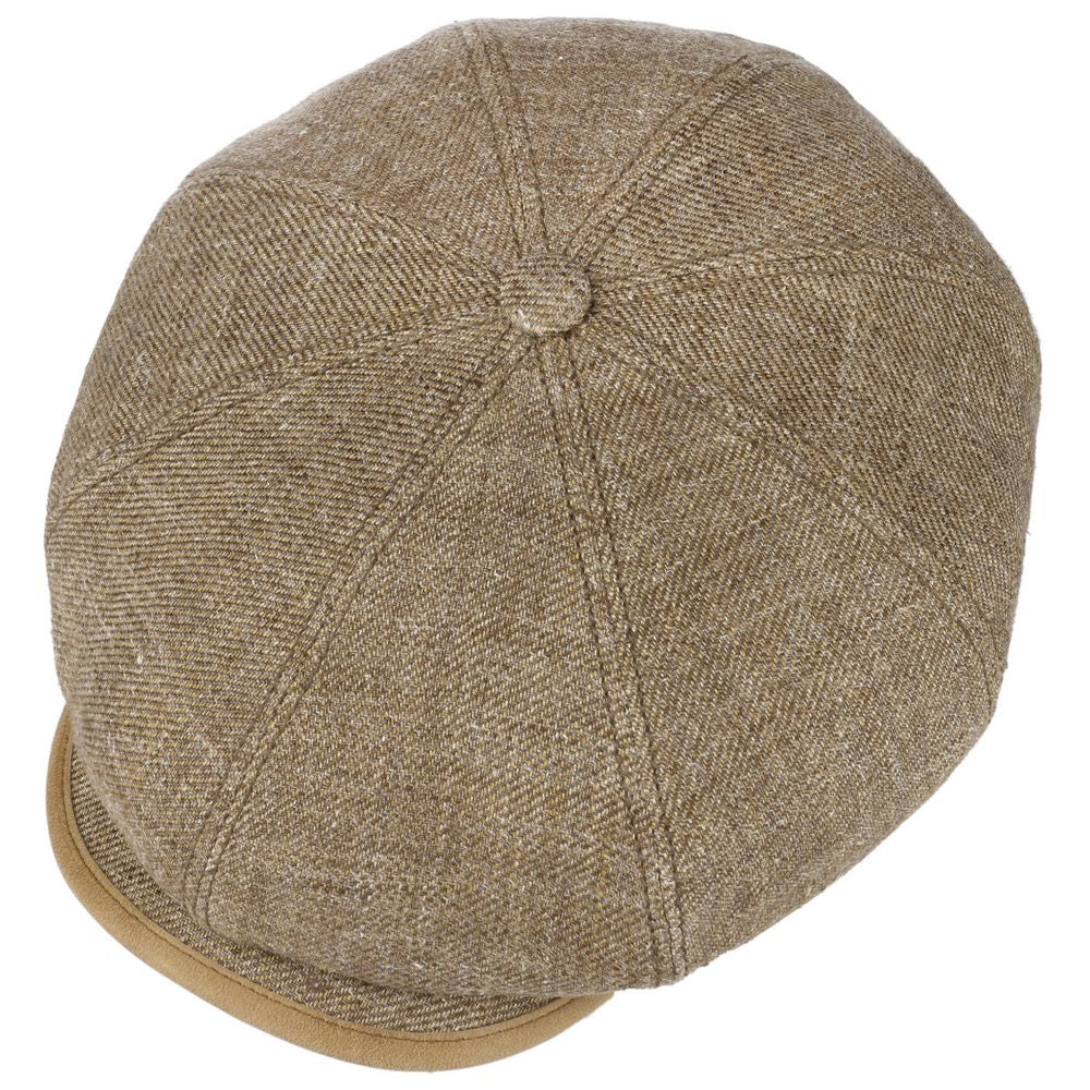 Stetson 8-panel Peaky Blinders Style Cap Brun Linned - Flat Cap fra Stetson hos The Prince Webshop