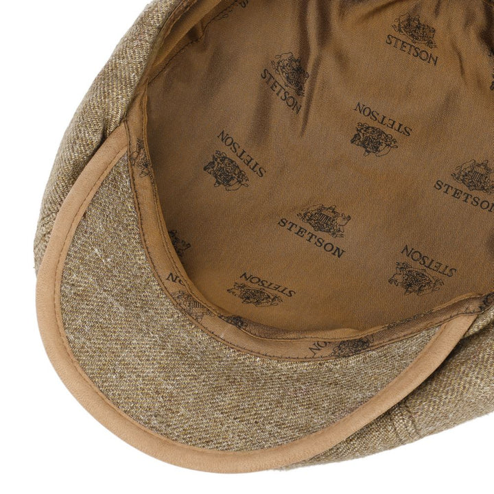 Stetson 8-panel Peaky Blinders Style Cap Brun Linned - Flat Cap fra Stetson hos The Prince Webshop