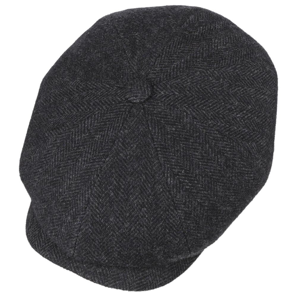 Stetson Hatteras Mørkegrå Sildeben Uld Flat Cap - Flat Cap fra Stetson hos The Prince Webshop