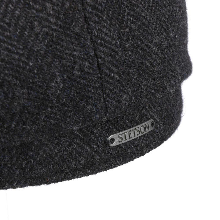 Stetson Hatteras Mørkegrå Sildeben Uld Flat Cap - Flat Cap fra Stetson hos The Prince Webshop
