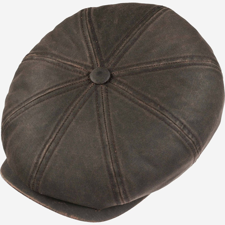 Stetson Hatteras CO/PES Flat Cap Brunt Oilskin Look