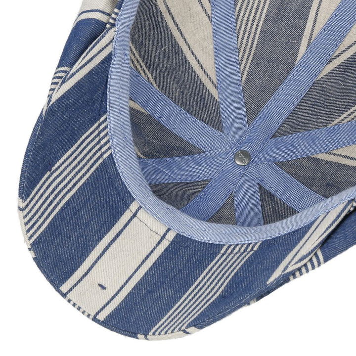 Stetson Hatteras Blåstribet Bomuld Linned - Flat Cap fra Stetson hos The Prince Webshop