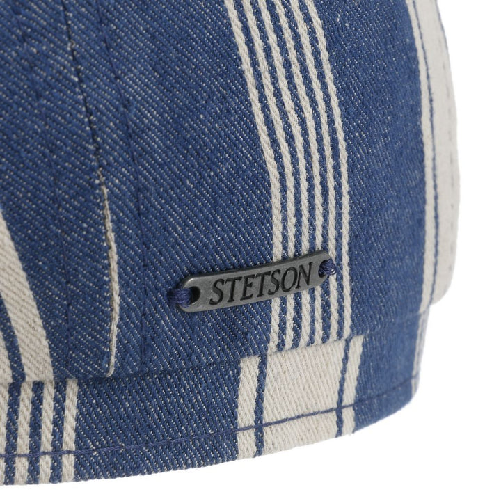 Stetson Hatteras Blåstribet Bomuld Linned - Flat Cap fra Stetson hos The Prince Webshop