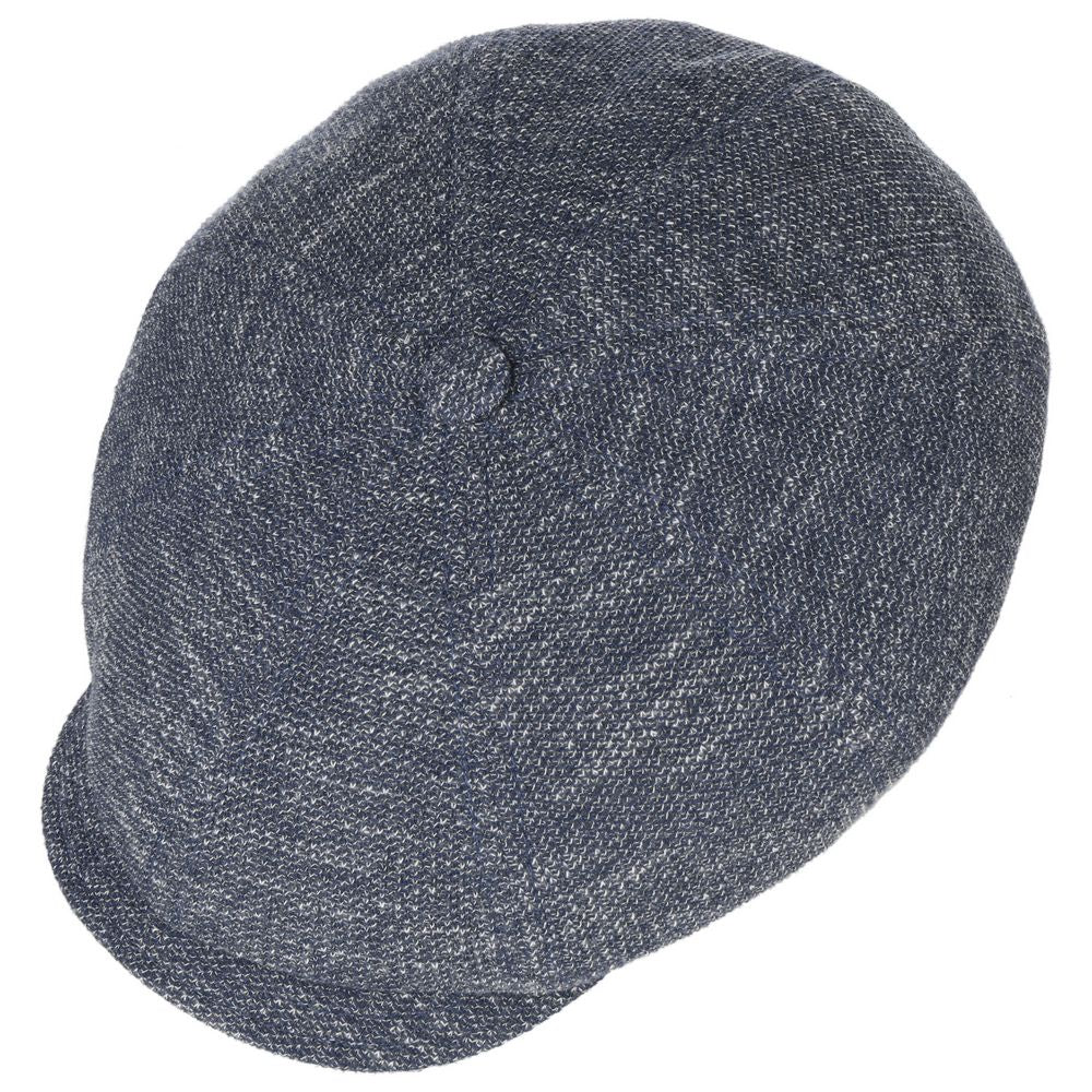 Stetson Hatteras Jersey - Blå Linned Sixpence Flat Cap - Flat Cap fra Stetson hos The Prince Webshop