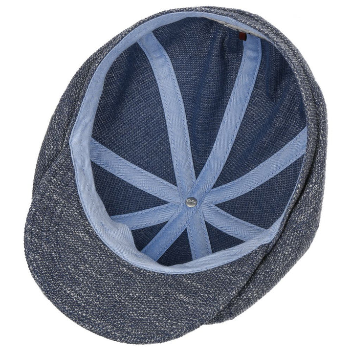 Stetson Hatteras Jersey - Blå Linned Sixpence Flat Cap - Flat Cap fra Stetson hos The Prince Webshop