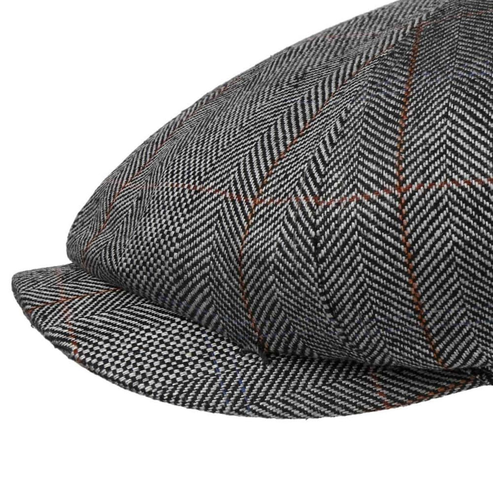 Stetson Hatteras Silk - Black Herringbone - Flat Cap fra Stetson hos The Prince Webshop