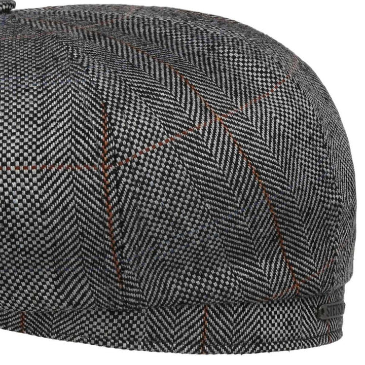 Stetson Hatteras Silk - Black Herringbone - Flat Cap fra Stetson hos The Prince Webshop