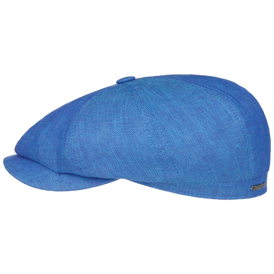 Stetson Hatteras Linen Herringbone - Blå - Flat Cap fra Stetson hos The Prince Webshop