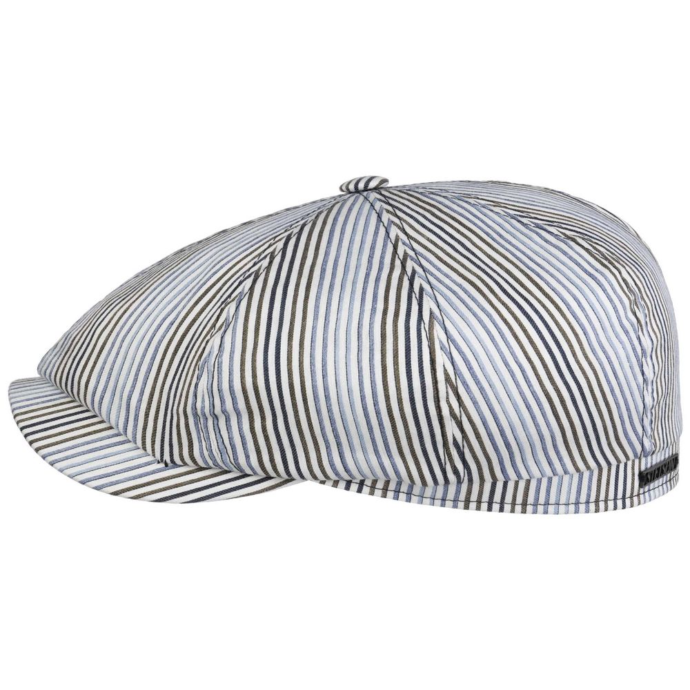 Stetson Hatteras Linen Stripe Sommer Cap - Flat Cap fra Stetson hos The Prince Webshop