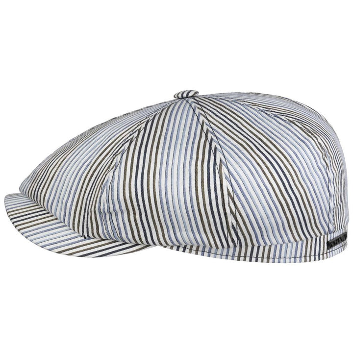 Stetson Hatteras Linen Stripe Sommer Cap - Flat Cap fra Stetson hos The Prince Webshop