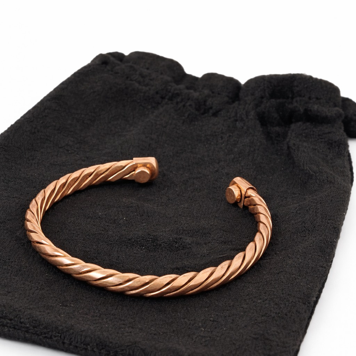 Flettet kobber sundhedsklemmearmbånd med 2 magneter