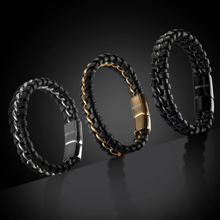 Læder Armbånd “Joy” - Sort/Guld Okselæder - Armbånd fra SERASAR hos The Prince Webshop