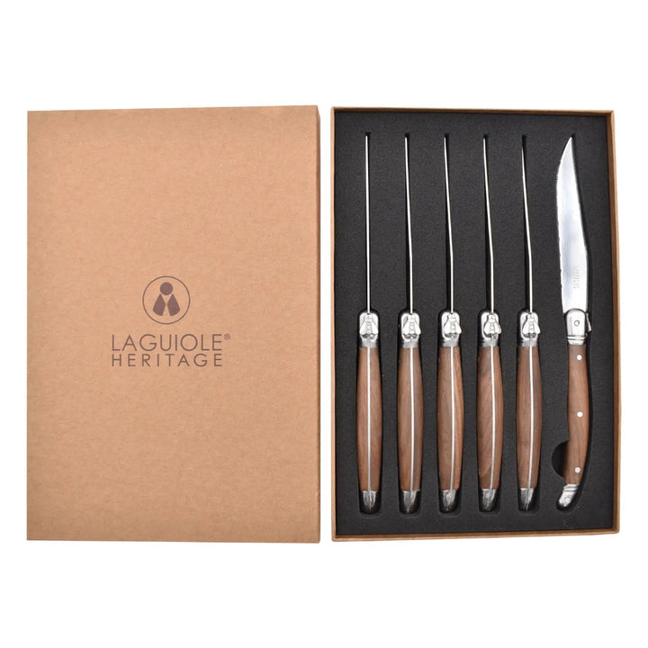 Laguiole 6 Steak Knives in Block