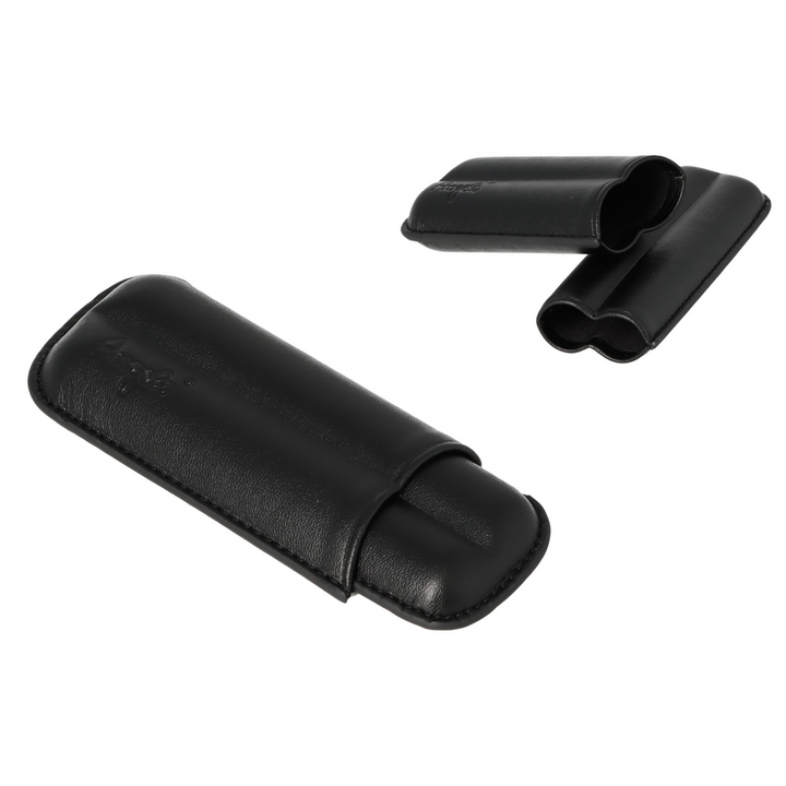 Angelo Cigar Etui - 2 stk. 47 Ring Gauge - Sort Læder Imitat - Cigar Etui fra Angelo hos The Prince Webshop